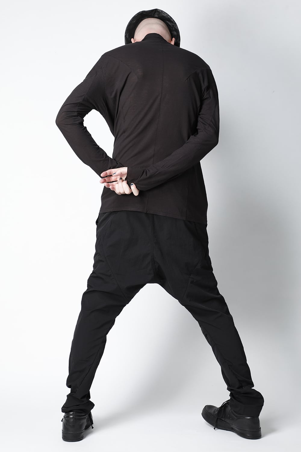 High neck long sleeve light jersey Charcoal