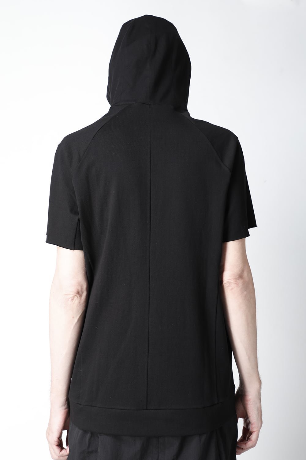 Hooded short sleeve medium weight soft jersey Black