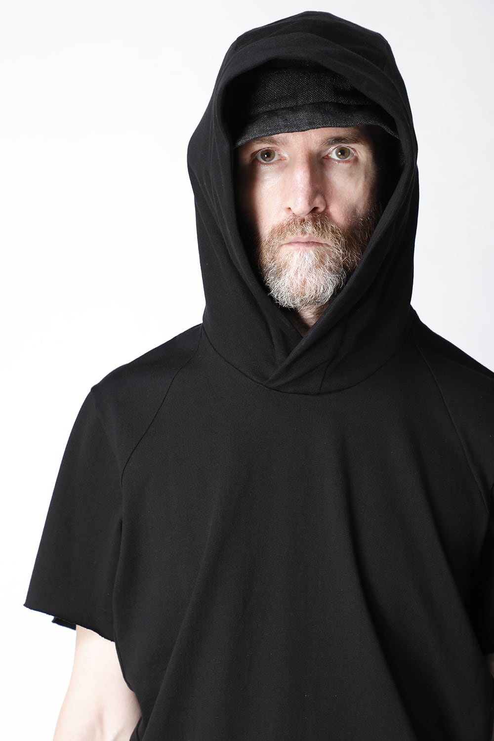 Hooded short sleeve medium weight soft jersey Black