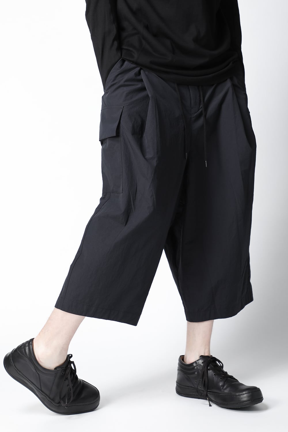 Wide cropped pants shrink cotton nylonsh