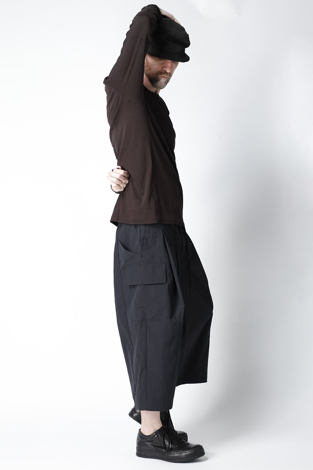 Long sleeve cotton high twist interlock jersey Lava Stone