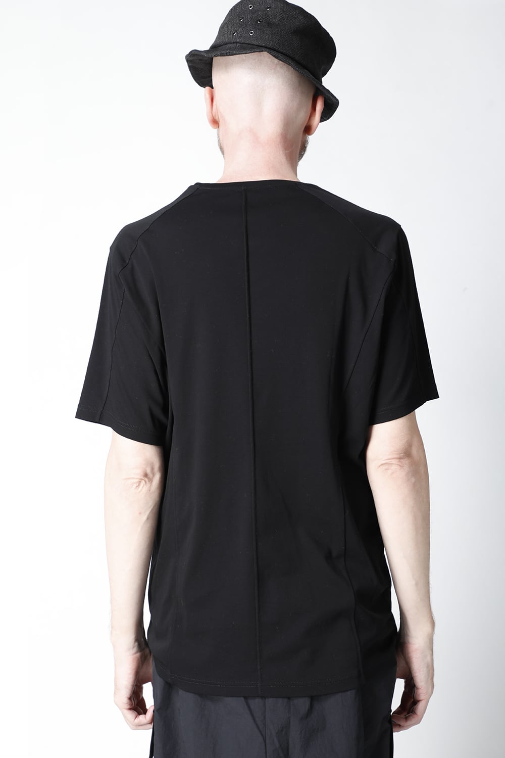 Short sleeve cotton high twist interlock jersey Black