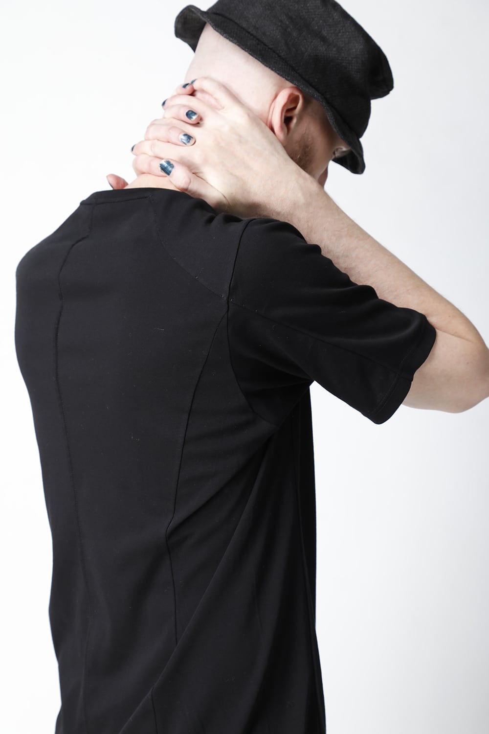 Short sleeve cotton high twist interlock jersey Black