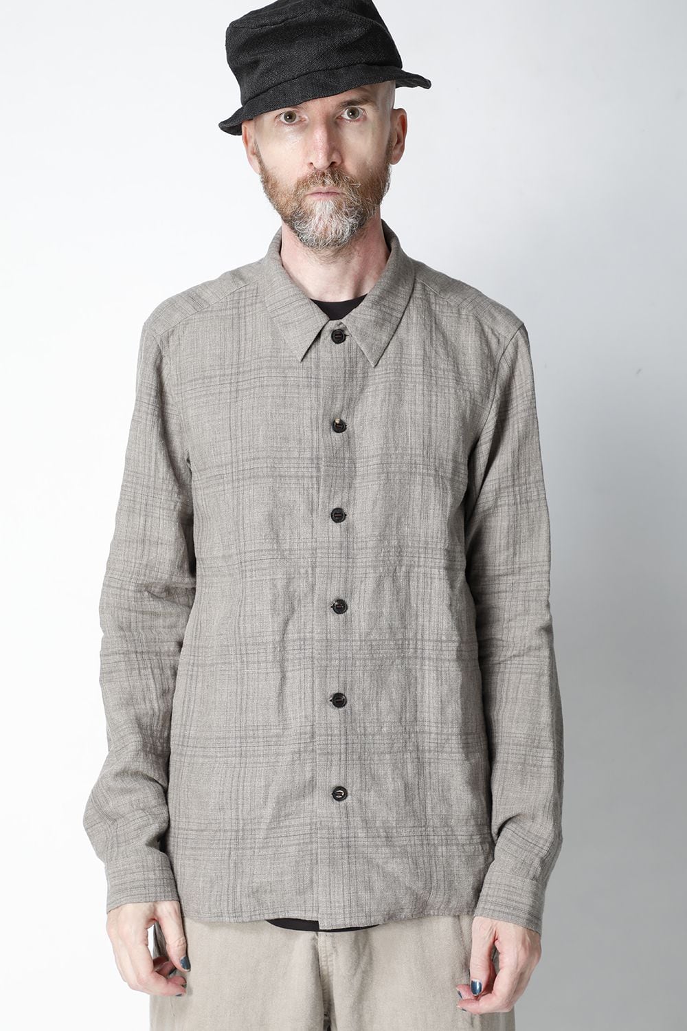 Shirt Linen check shrink wash