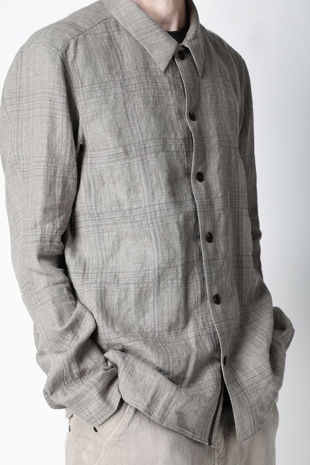 Shirt Linen check shrink wash