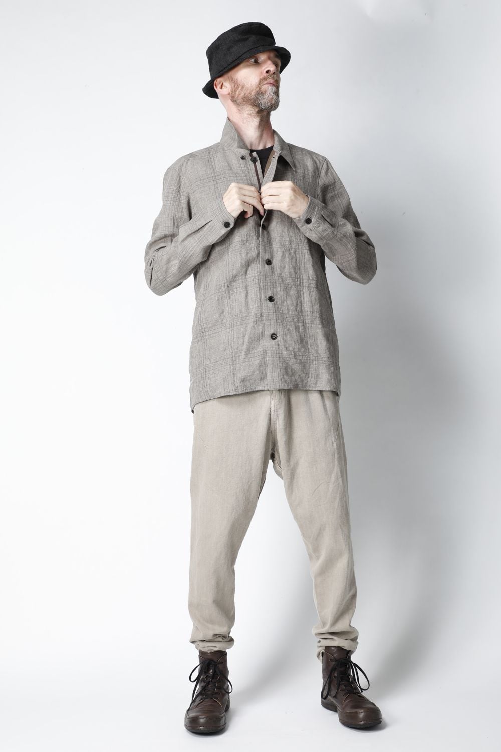 Shirt Linen check shrink wash