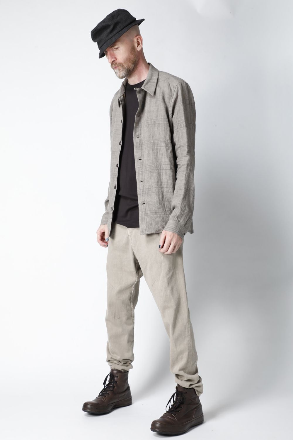 Shirt Linen check shrink wash