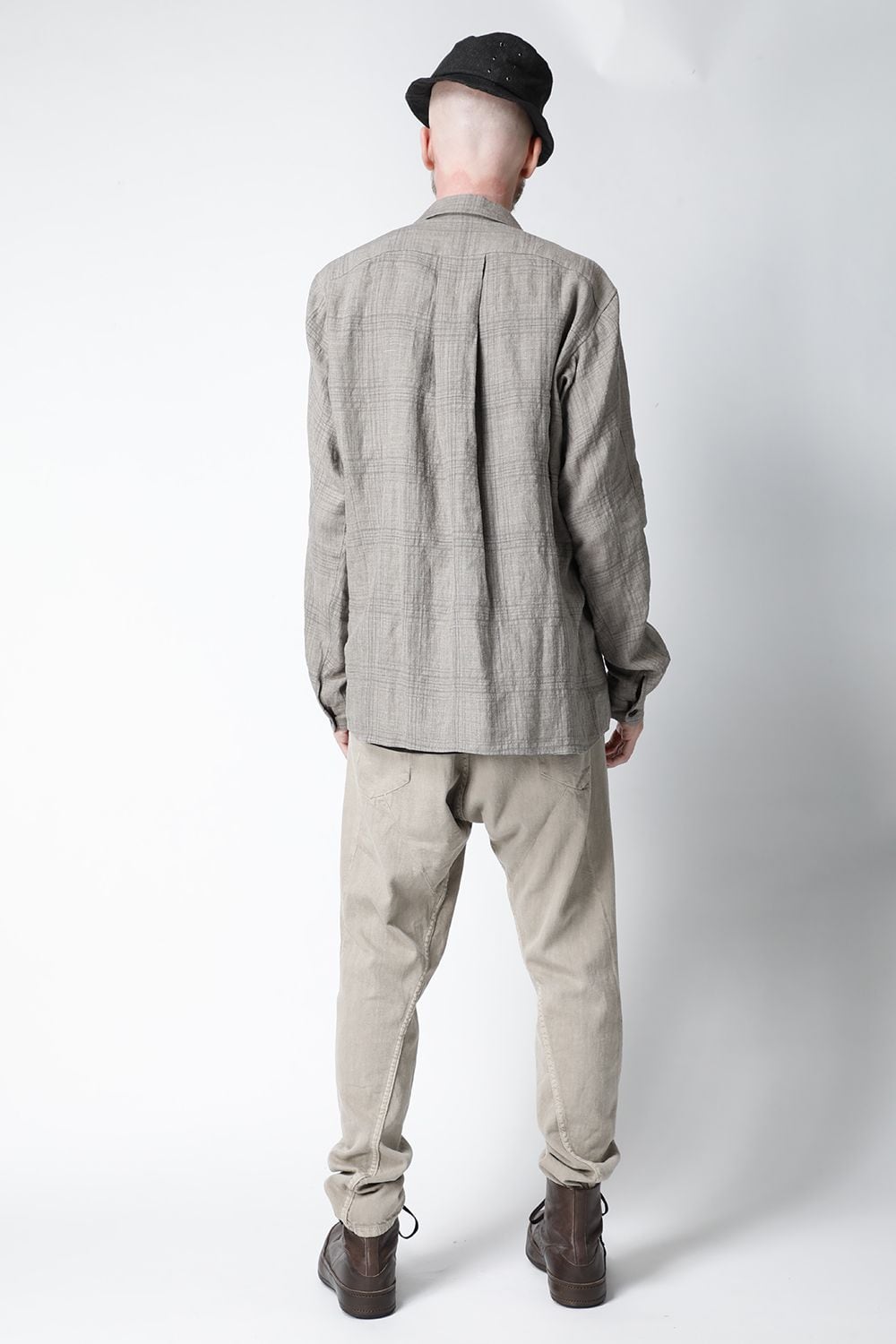 Shirt Linen check shrink wash