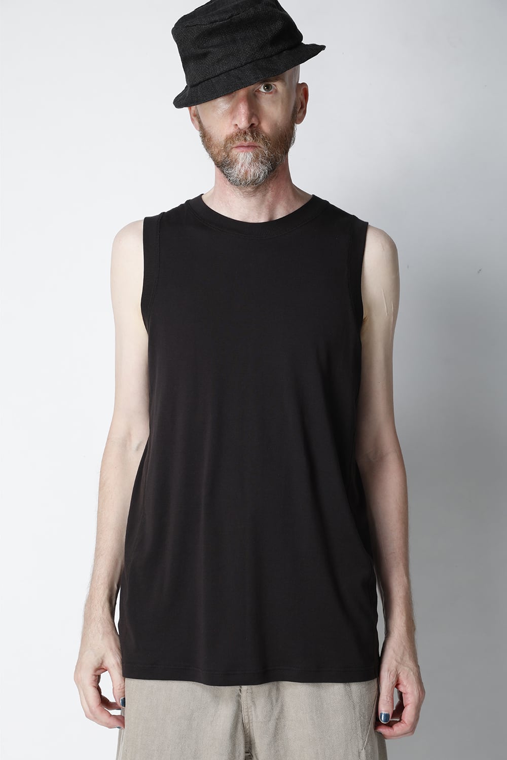 Tank top egyptian cotton interlock jersey (SUVIN) Charcoal