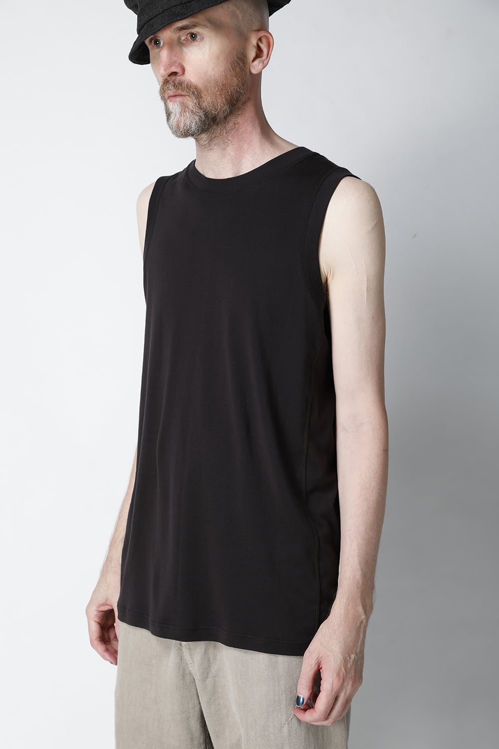 Tank top egyptian cotton interlock jersey (SUVIN) Charcoal