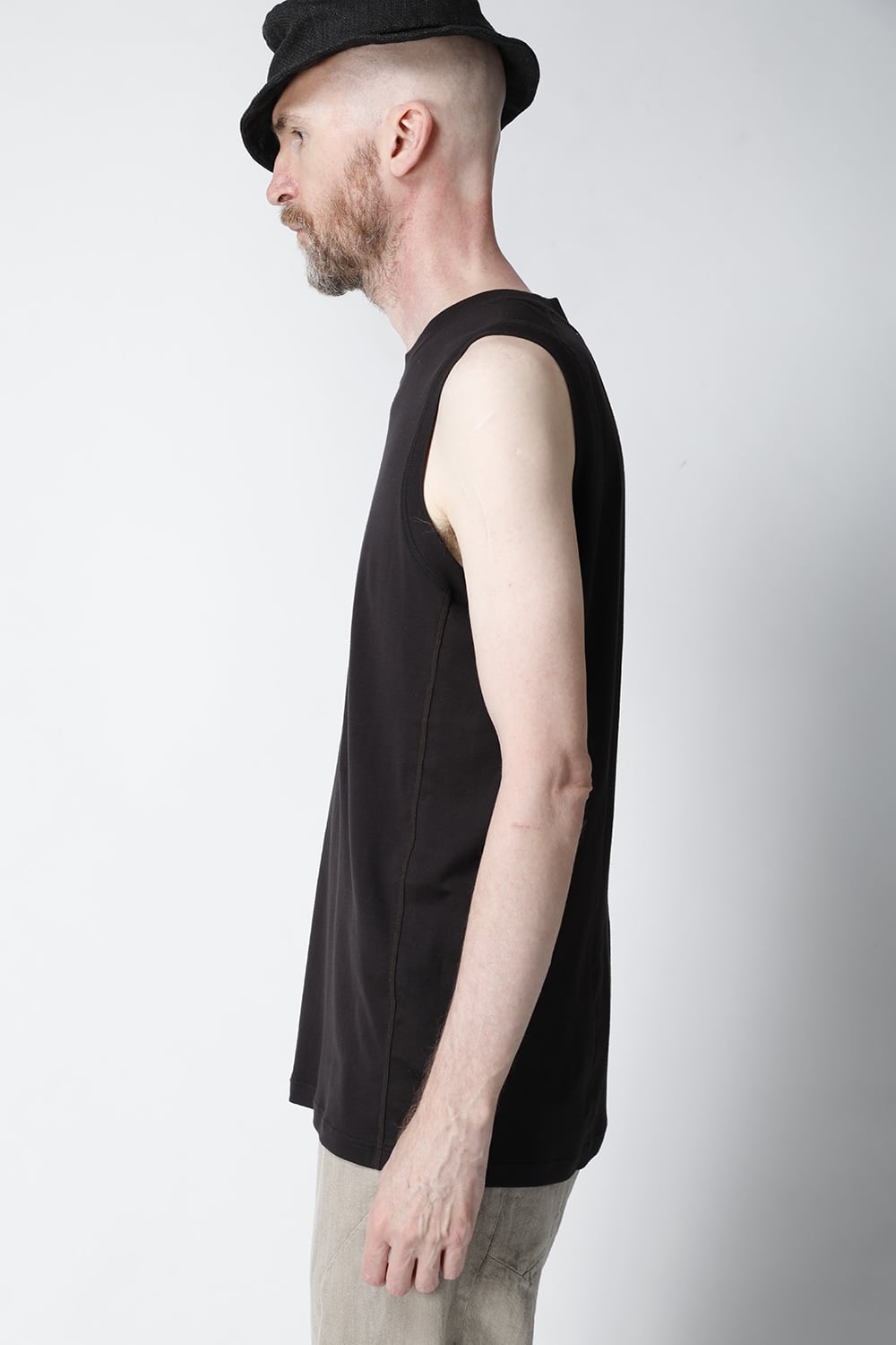 Tank top egyptian cotton interlock jersey (SUVIN) Charcoal