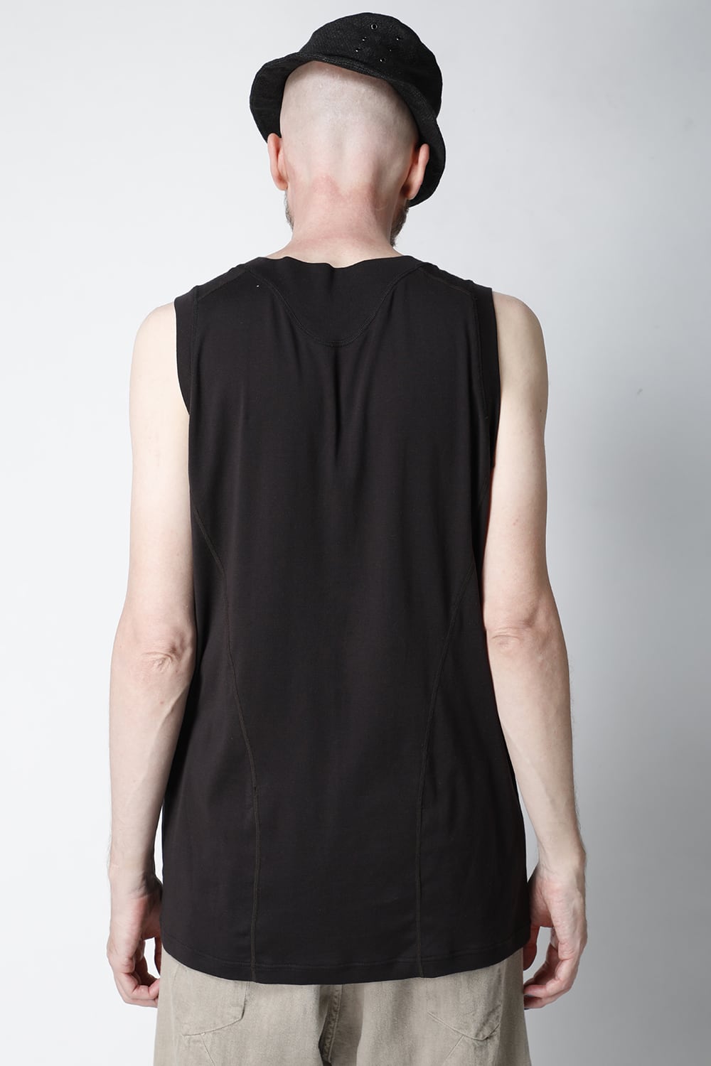 Tank top egyptian cotton interlock jersey (SUVIN) Charcoal