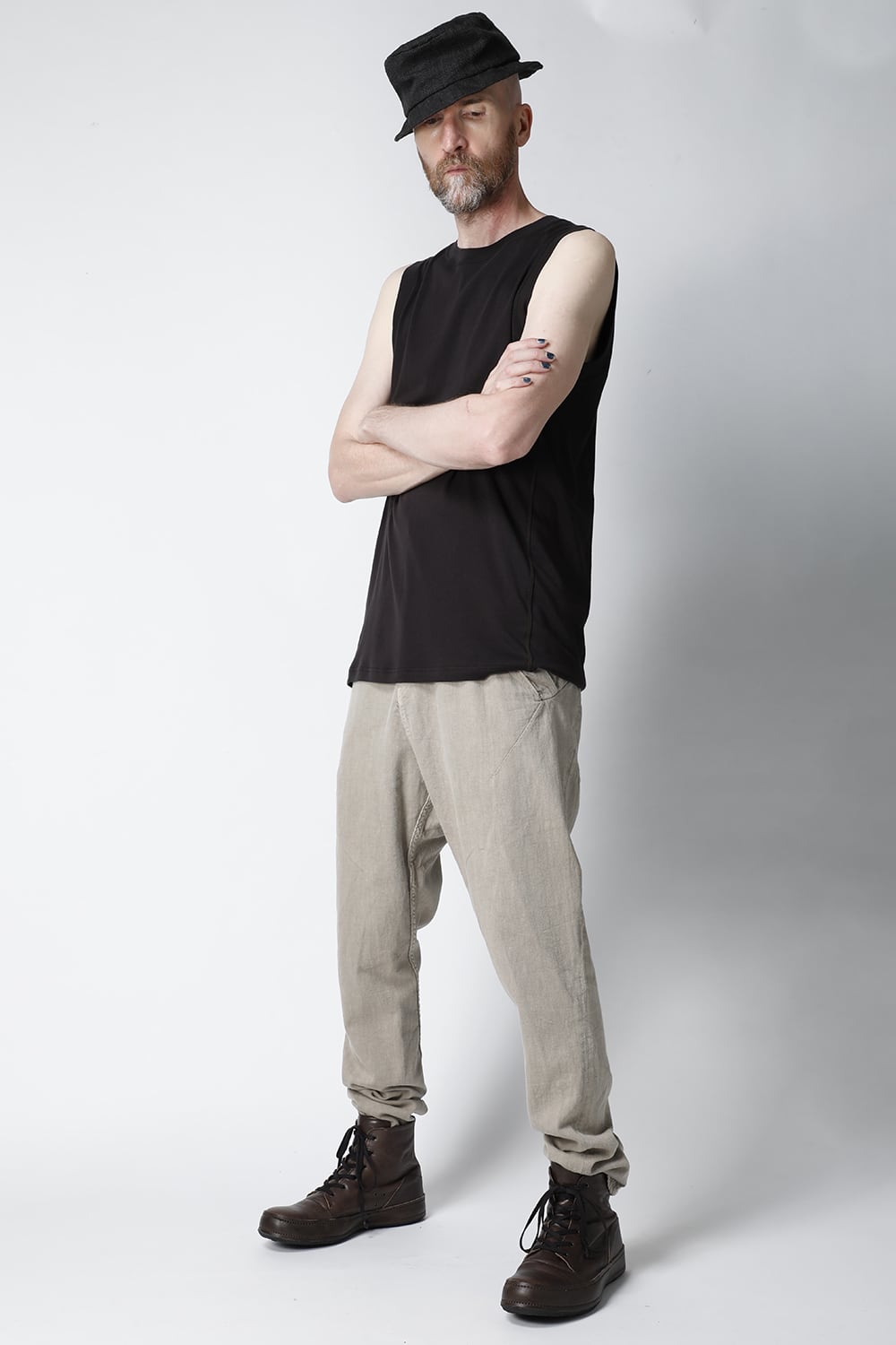 Drop clotch pants 8oz denim vintage wash