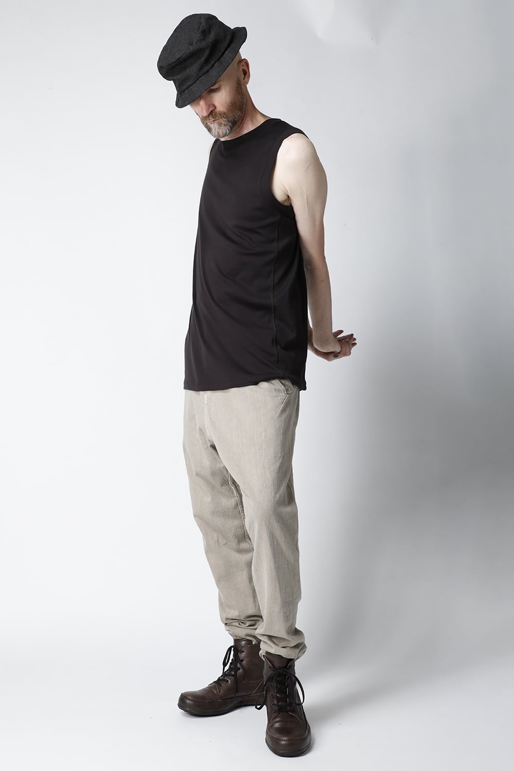 Drop clotch pants 8oz denim vintage wash