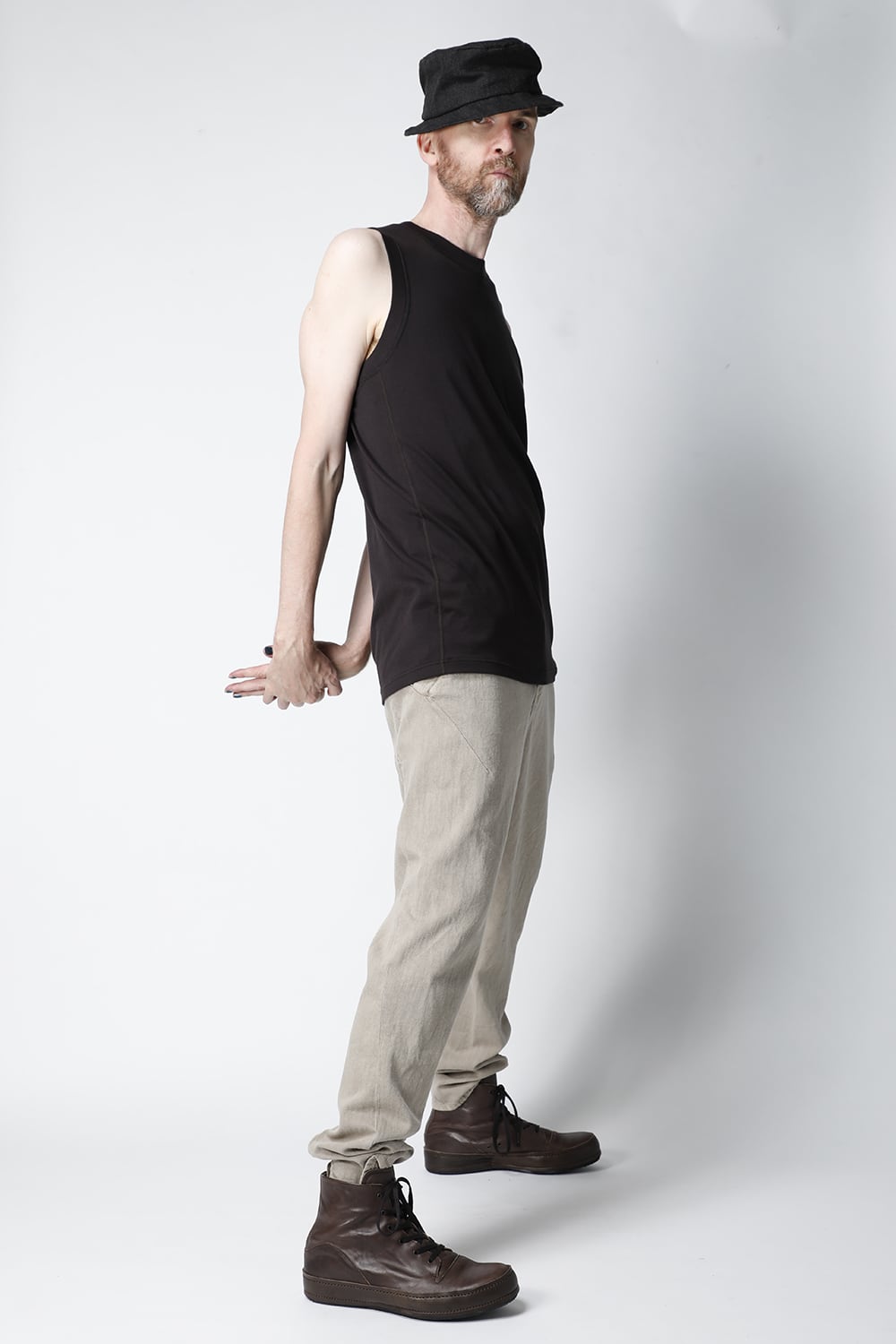 Tank top egyptian cotton interlock jersey (SUVIN) Charcoal