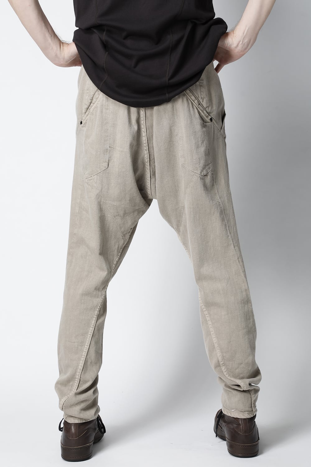 Drop clotch pants 8oz denim vintage wash