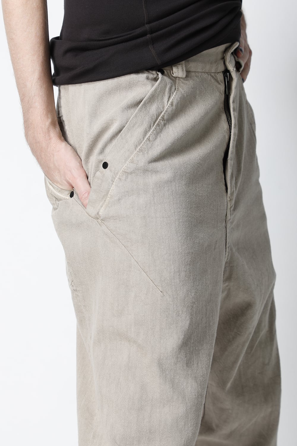 Drop clotch pants 8oz denim vintage wash