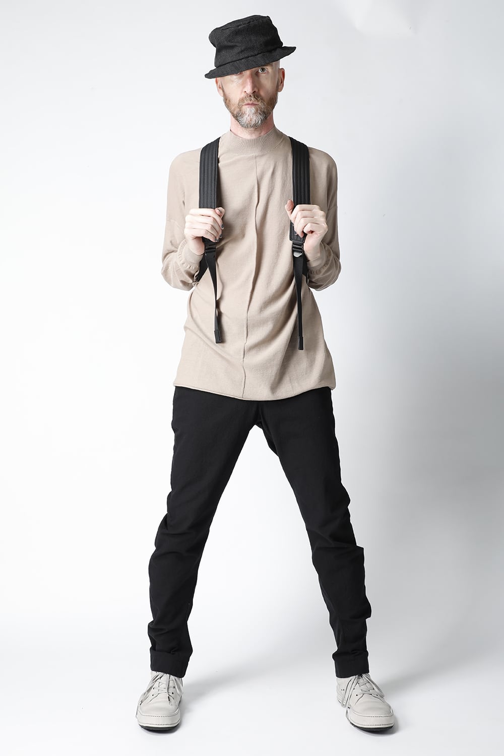 PC backpack Cow Leather Shrink Calf Black