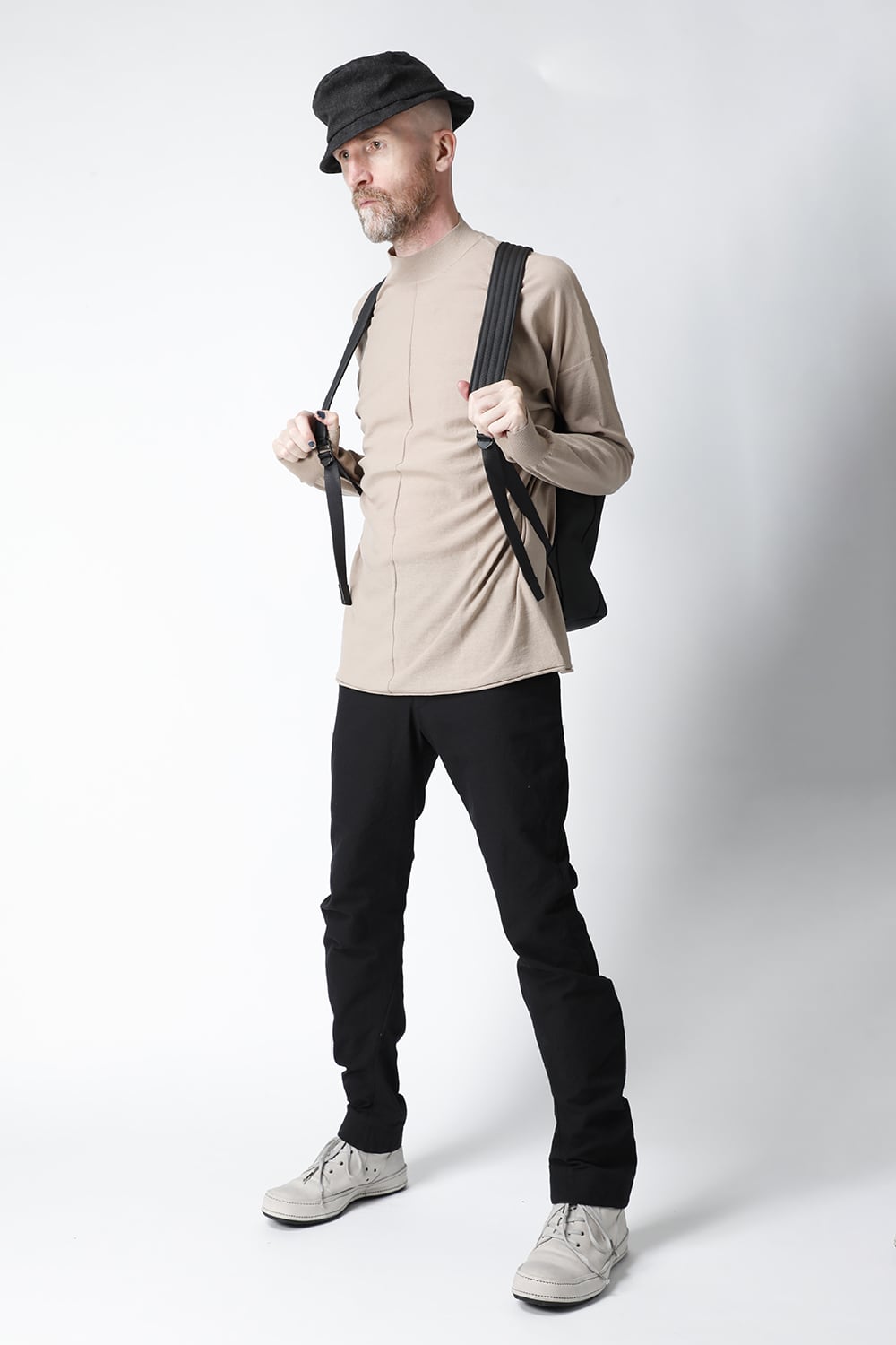 PC backpack Cow Leather Shrink Calf Black