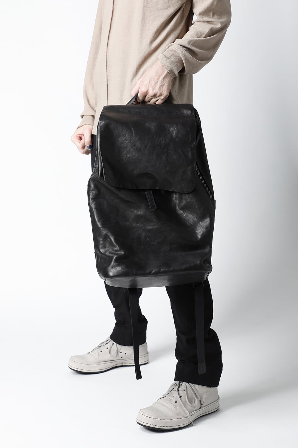 PC backpack GUIDI Horse Leather Black