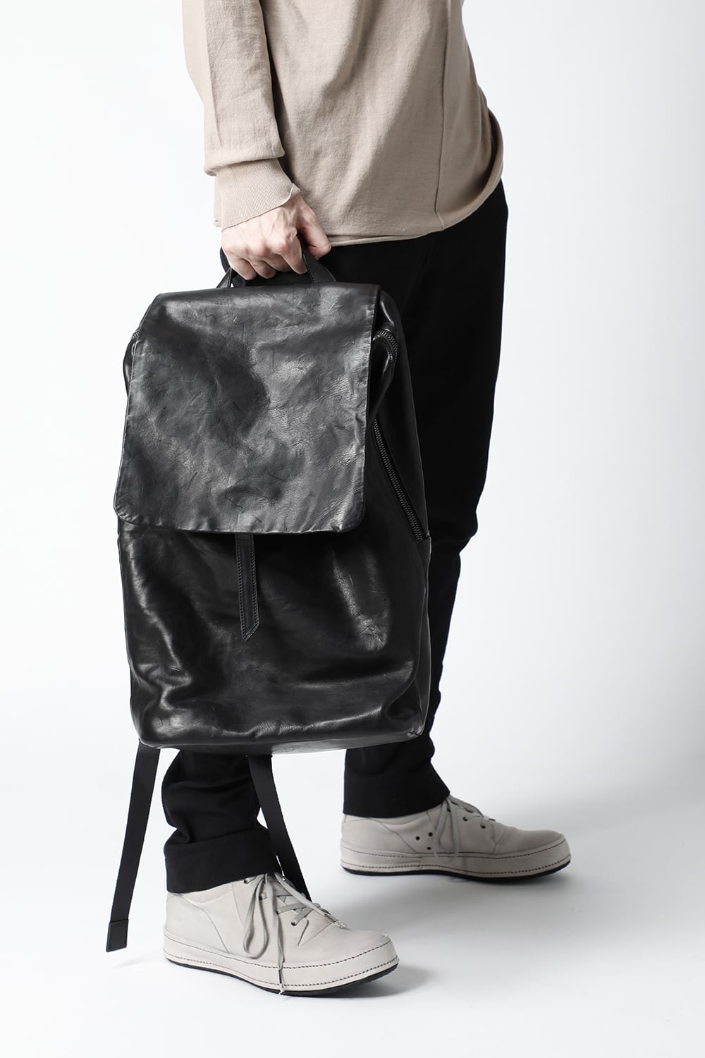 PC backpack GUIDI Horse Leather Black