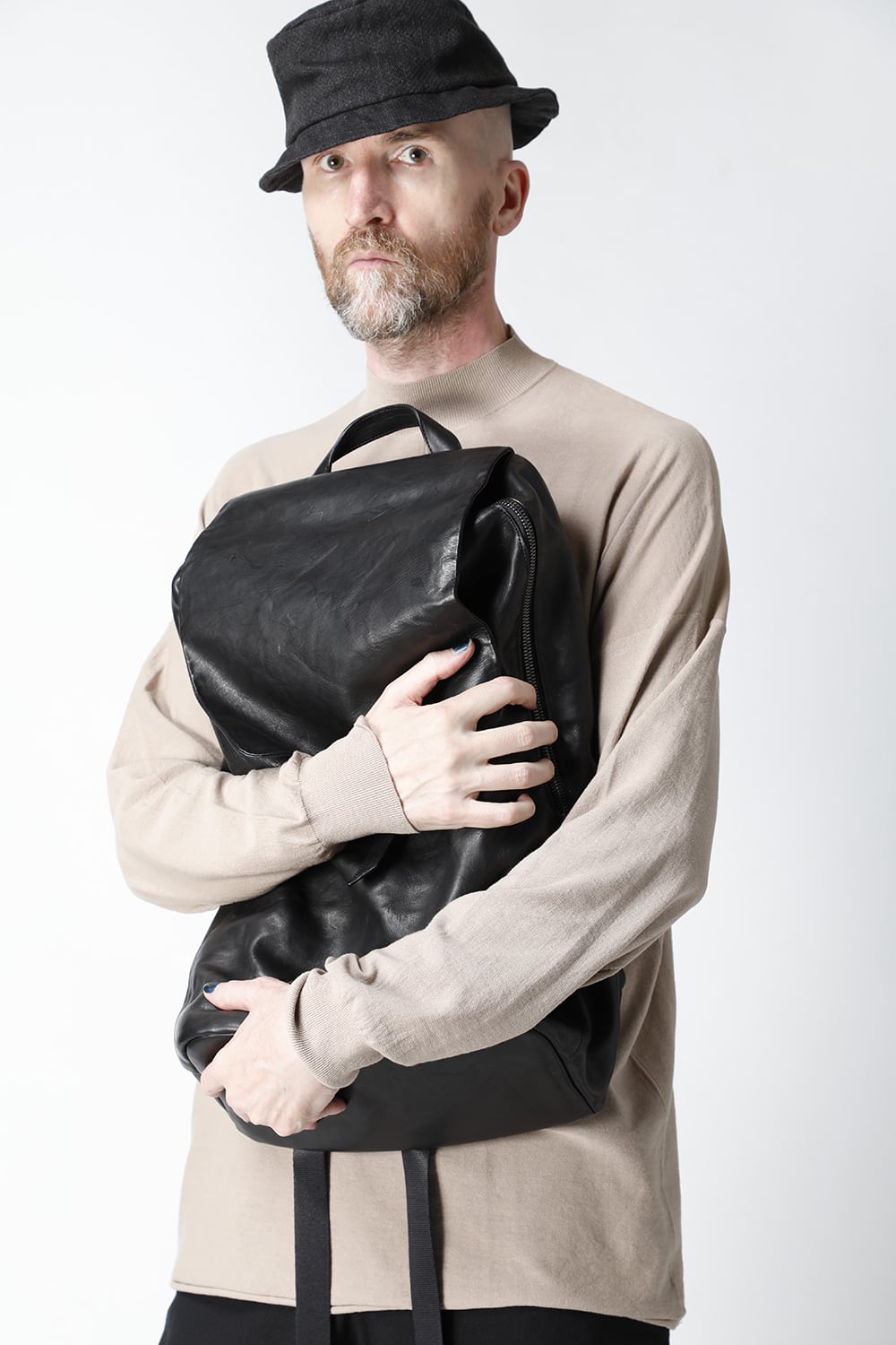 PC backpack GUIDI Horse Leather Black