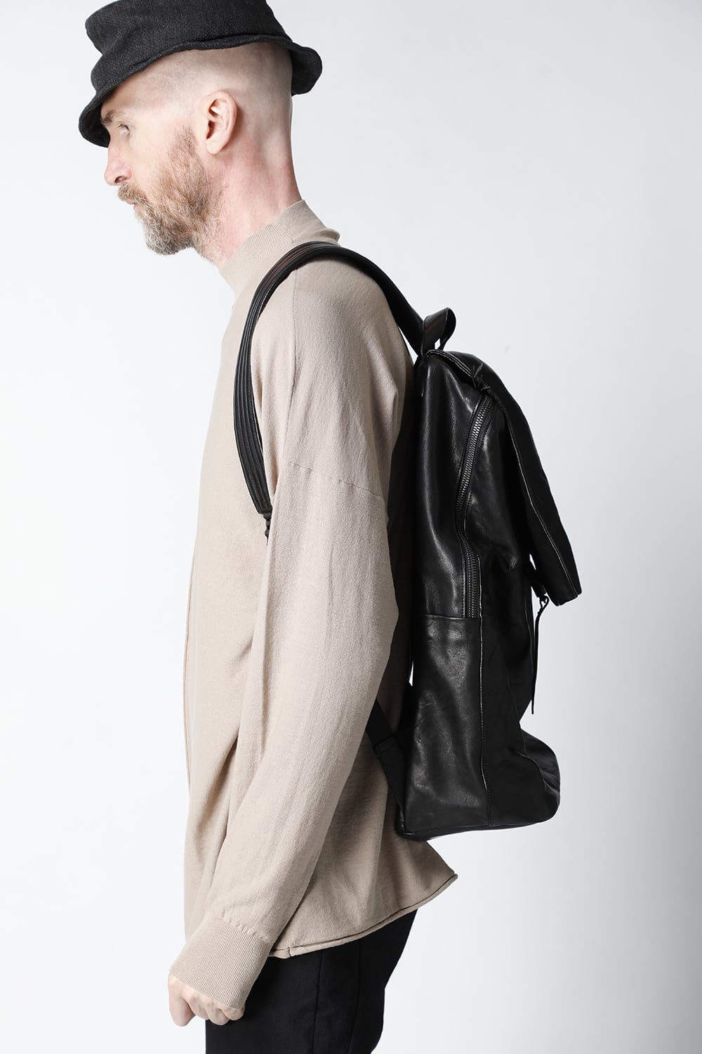 PC backpack GUIDI Horse Leather Black