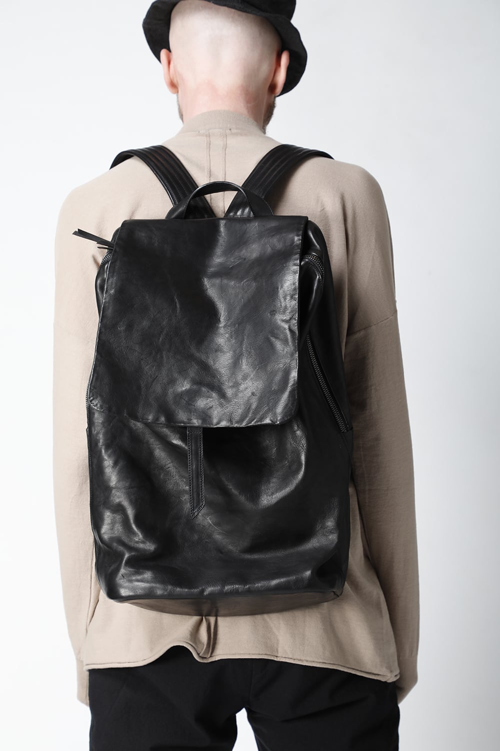 PC backpack GUIDI Horse Leather Black
