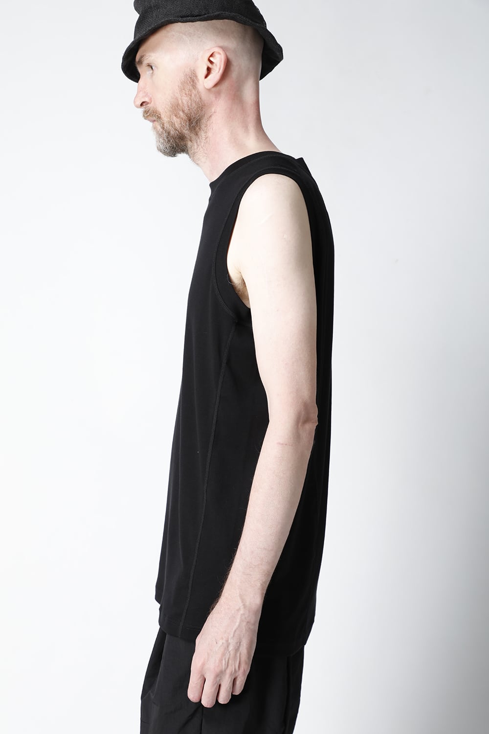 Tank top egyptian cotton interlock jersey (SUVIN) Black