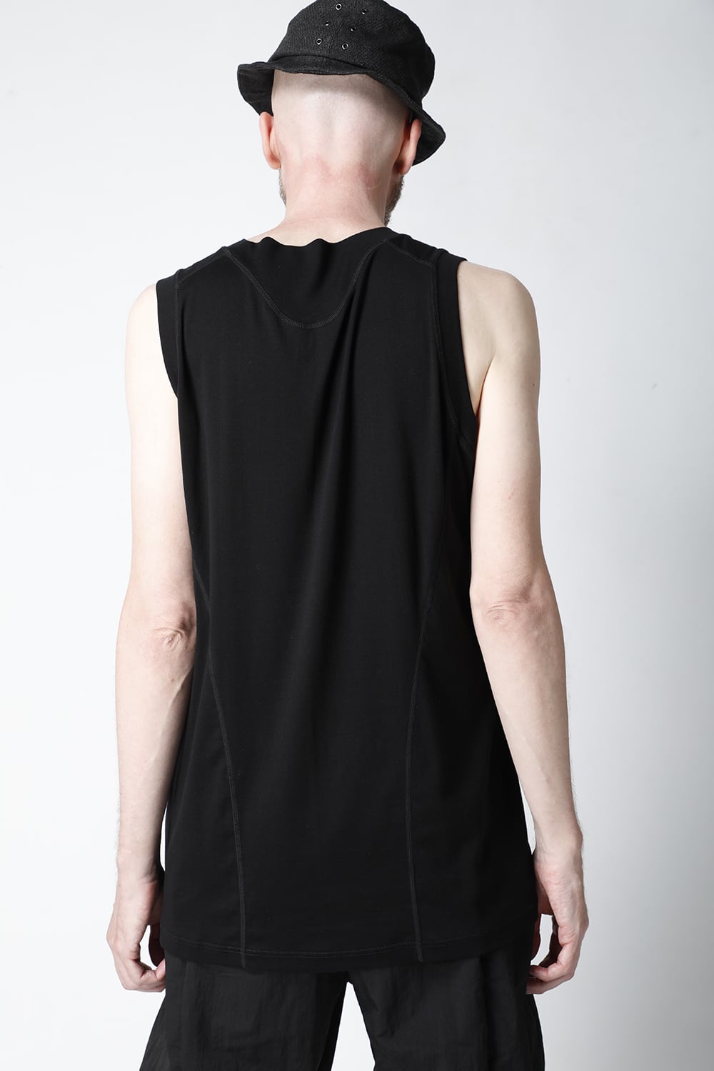 Tank top egyptian cotton interlock jersey (SUVIN) Black