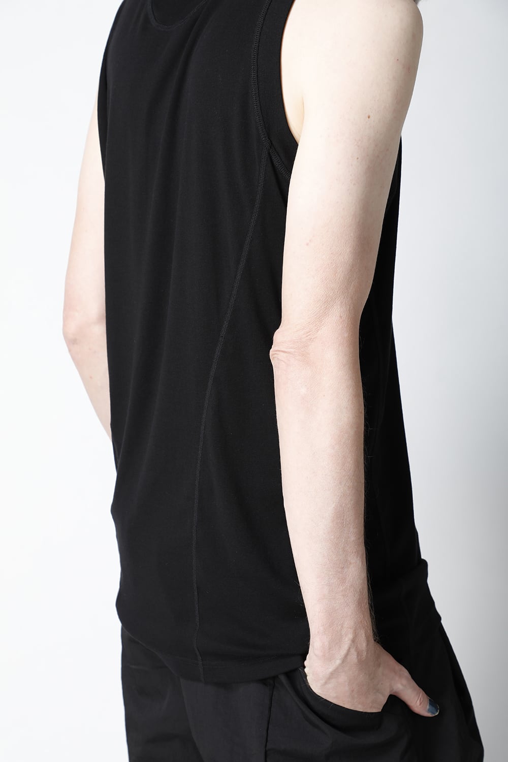 Tank top egyptian cotton interlock jersey (SUVIN) Black