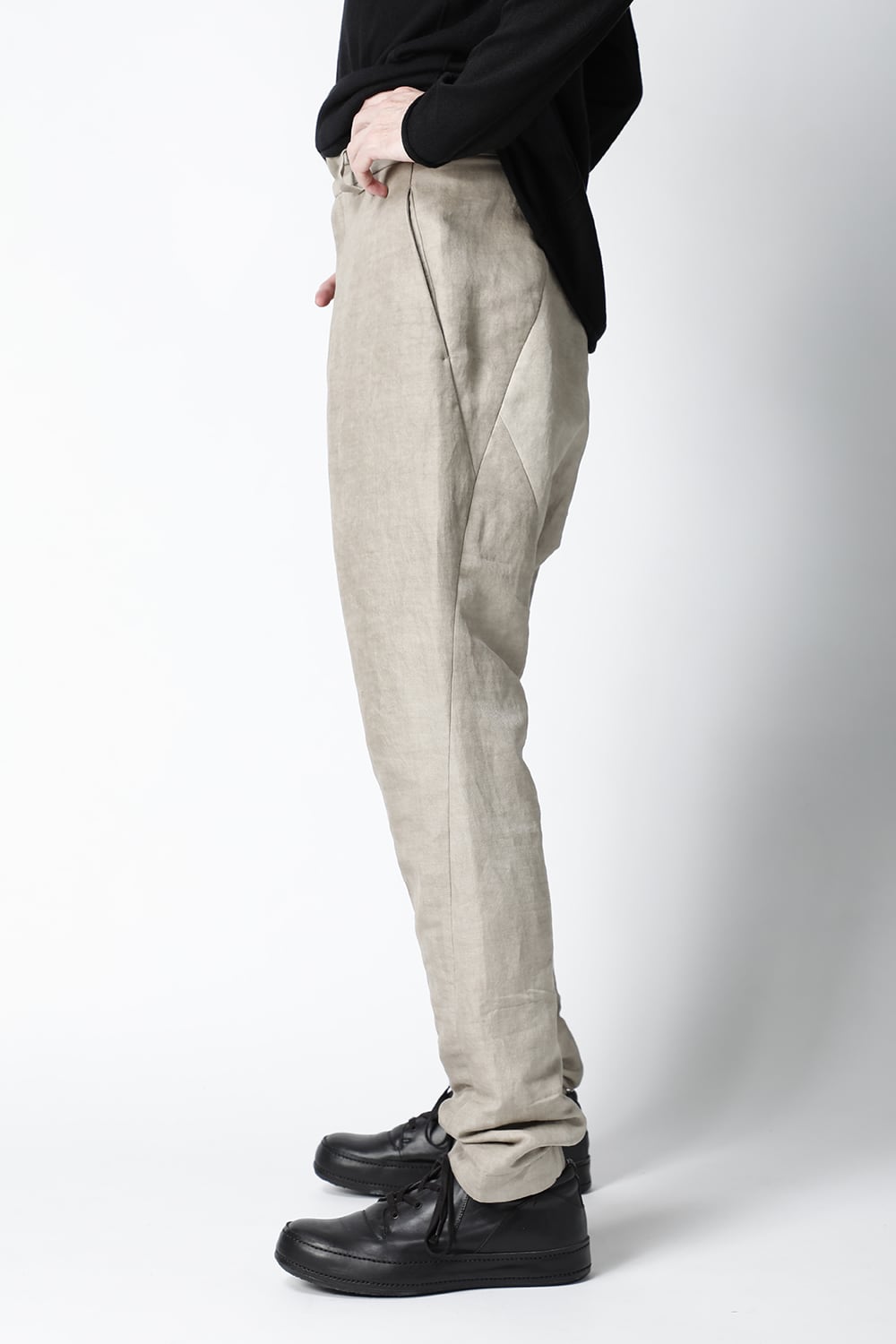 ドロップクロッチパンツ コットン / ラミ / カナパ コールドダイ