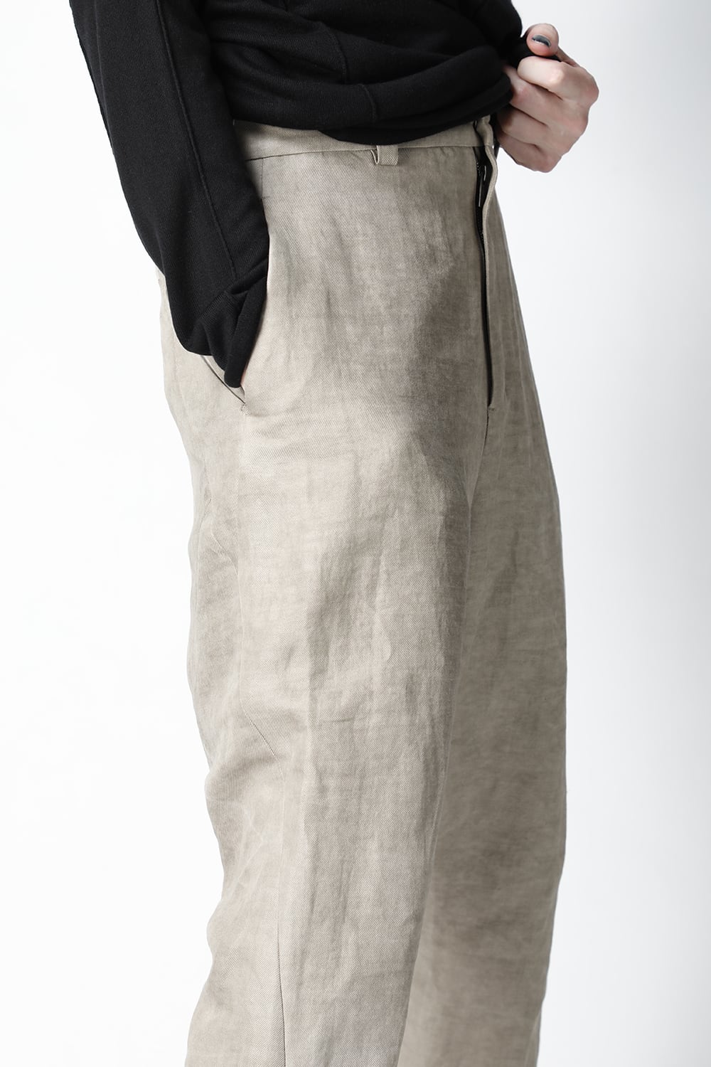 ドロップクロッチパンツ コットン / ラミ / カナパ コールドダイ