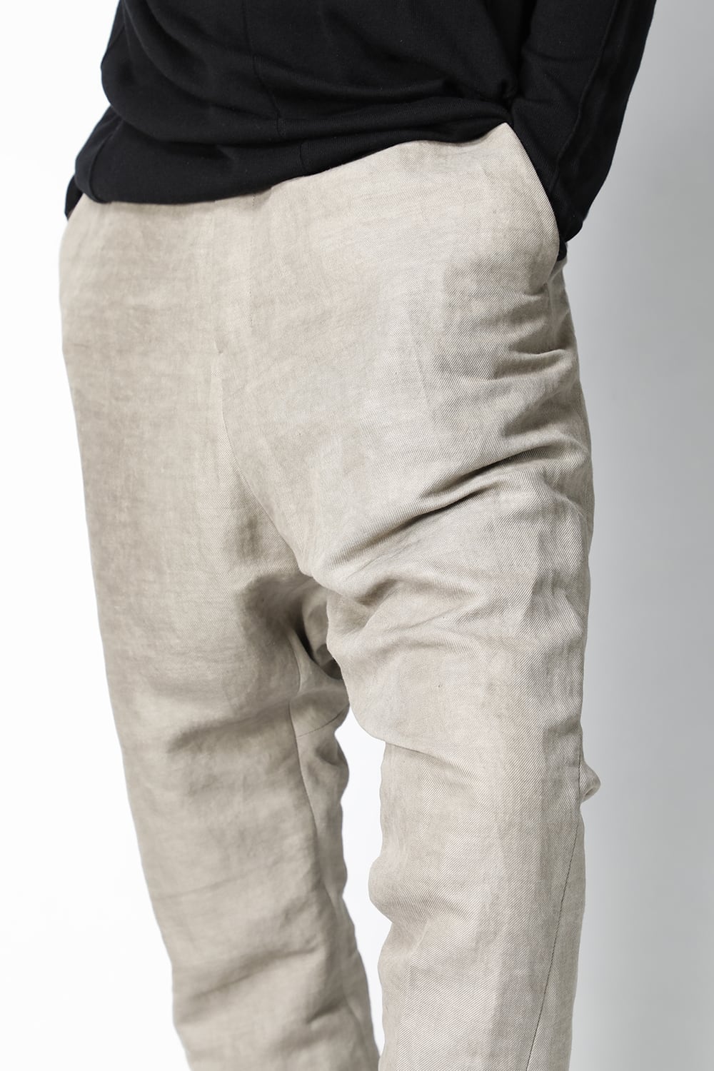 ドロップクロッチパンツ コットン / ラミ / カナパ コールドダイ