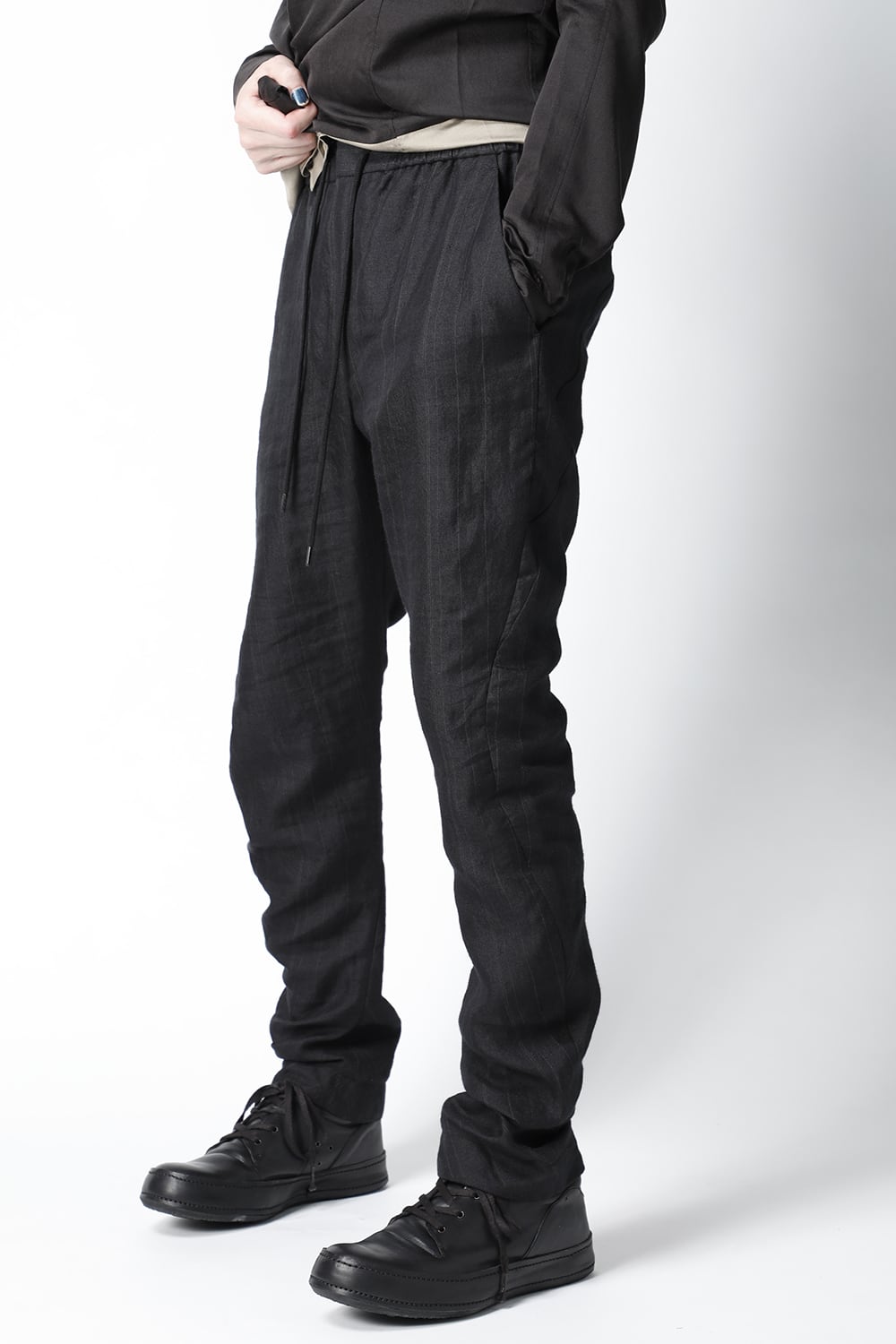 Slim pants Ramie stripe