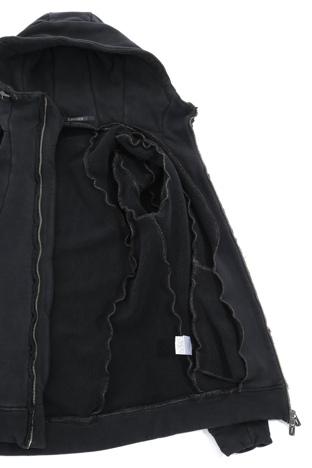 Hyper stretch Cotton jersey Hooded Jacket Black