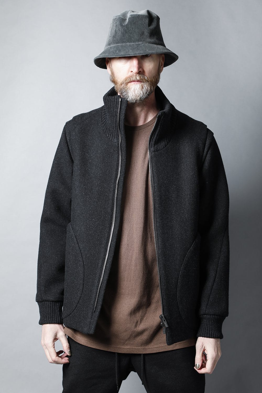 High neck jacket wool super 100’s Double weave