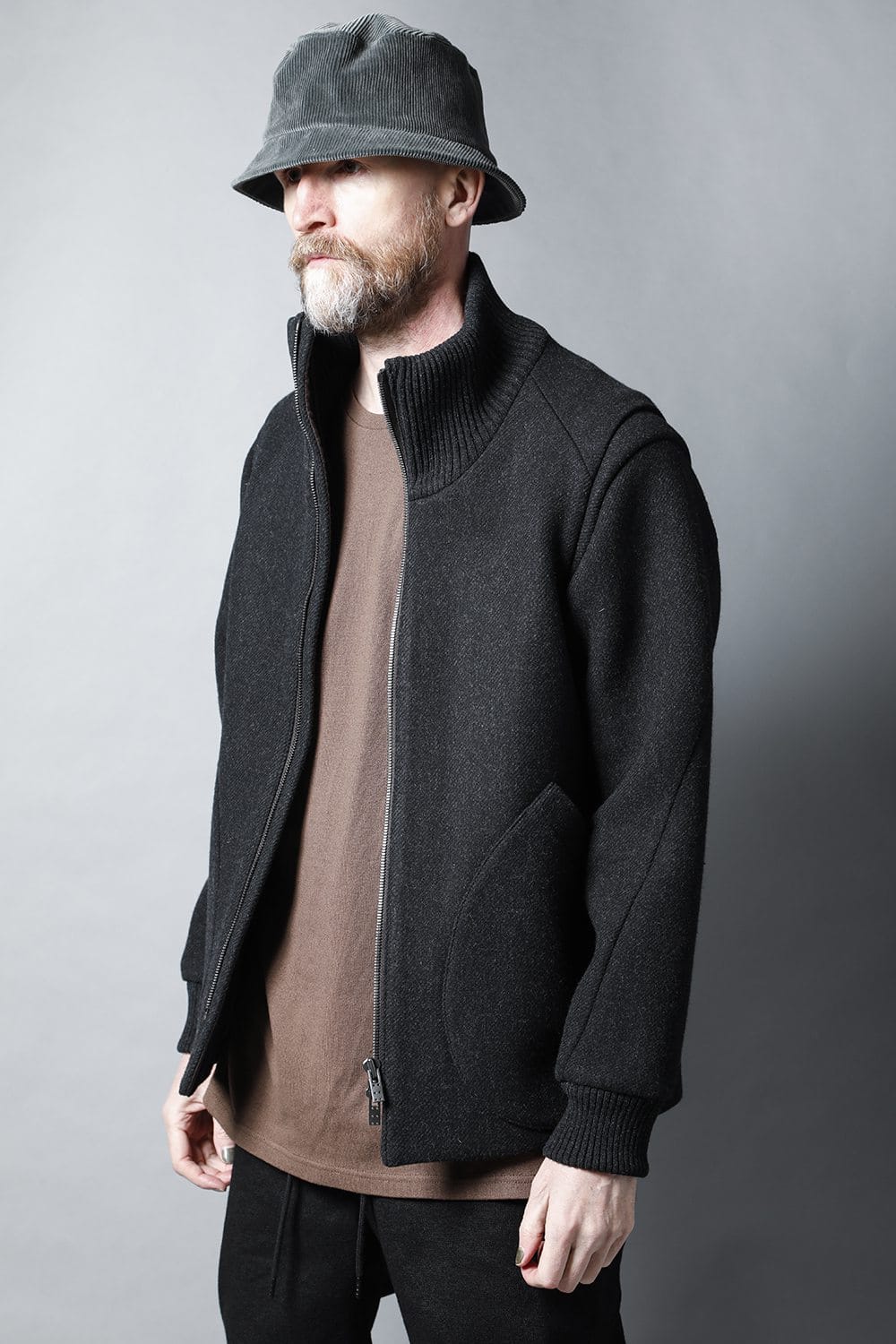 High neck jacket wool super 100’s Double weave