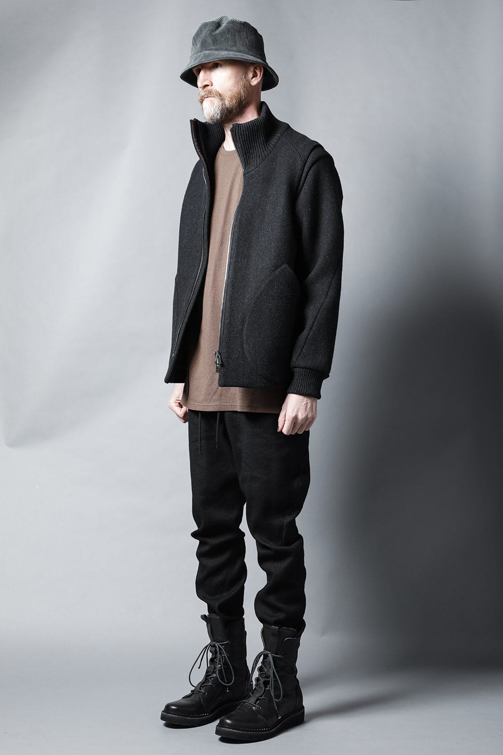 High neck jacket wool super 100’s Double weave