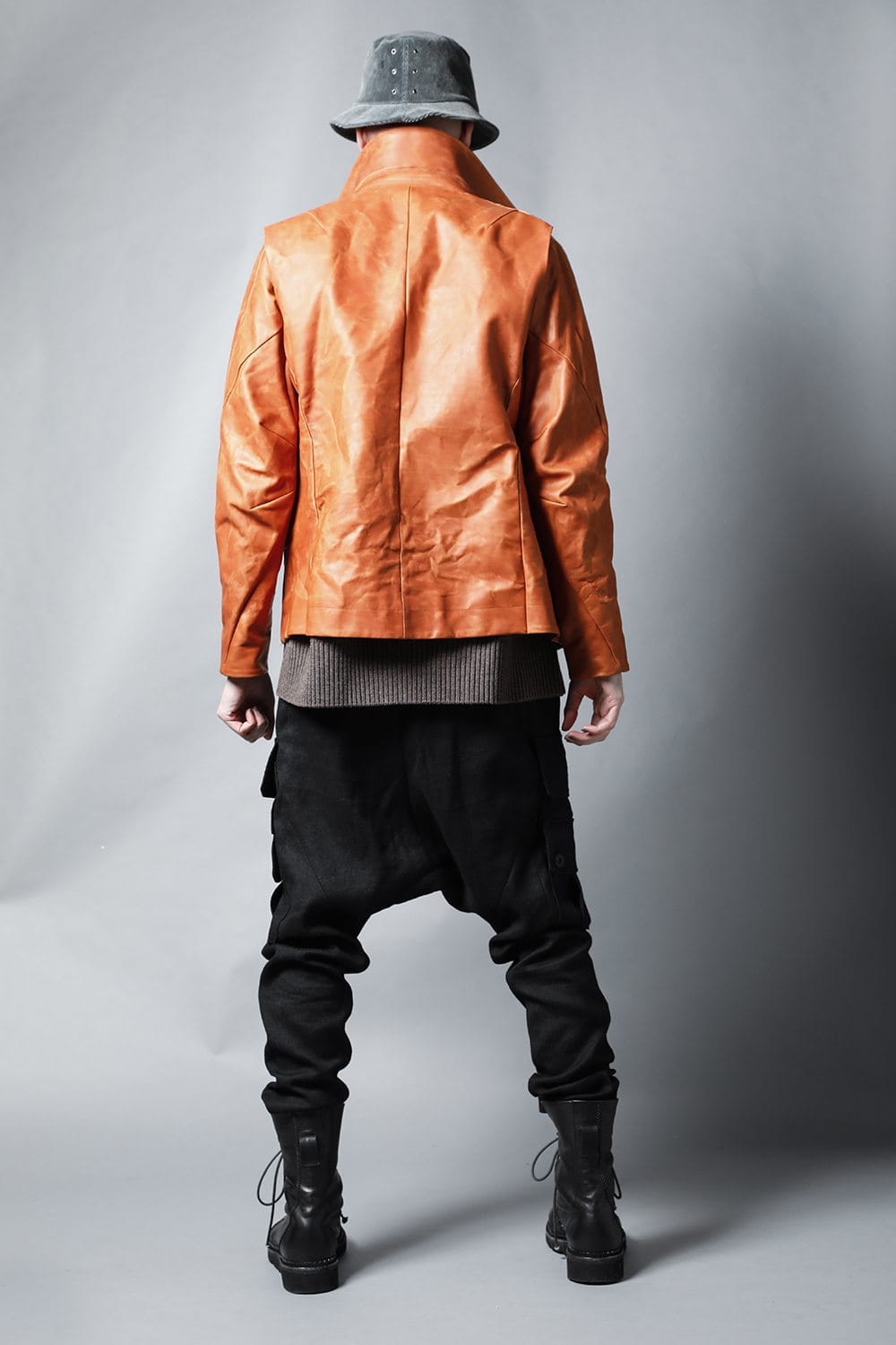 GUIDI Calf Leather Double Riders Jacket Antique