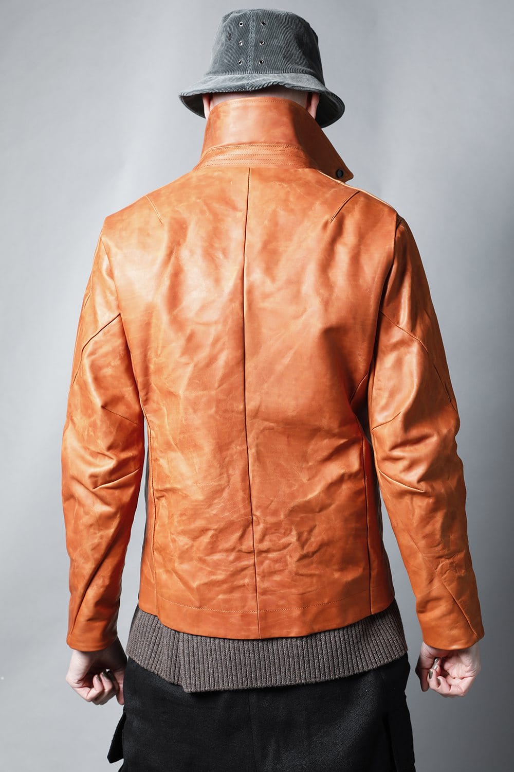 GUIDI Calf Leather Double Riders Jacket Antique