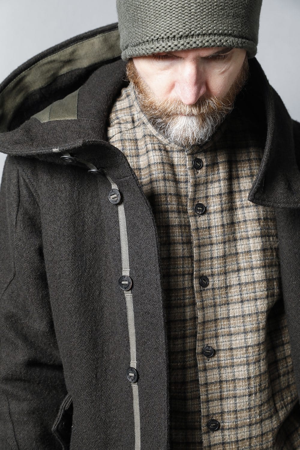 Hooded jacket Wool Herringbone