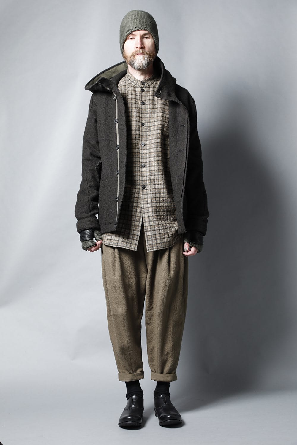 Hooded jacket Wool Herringbone