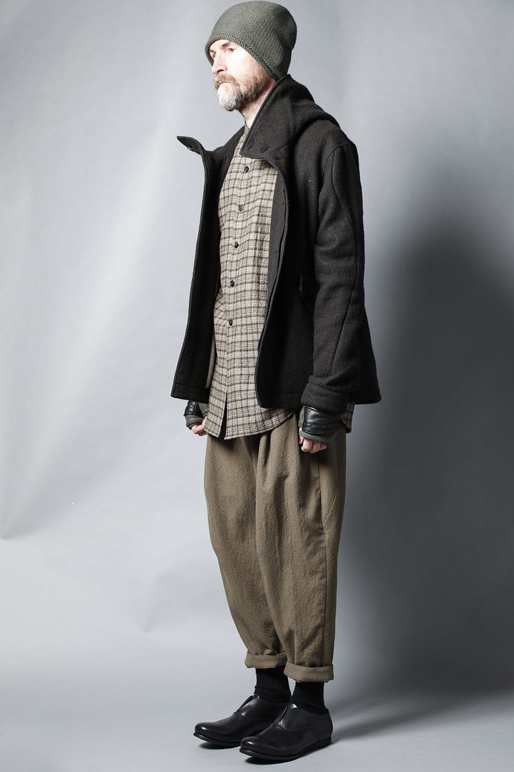 Hooded jacket Wool Herringbone