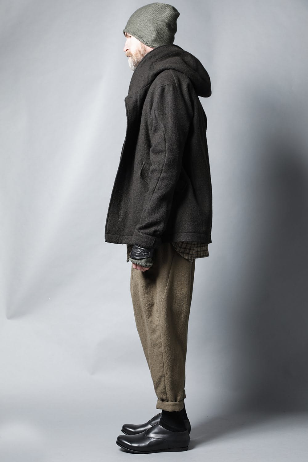 Hooded jacket Wool Herringbone