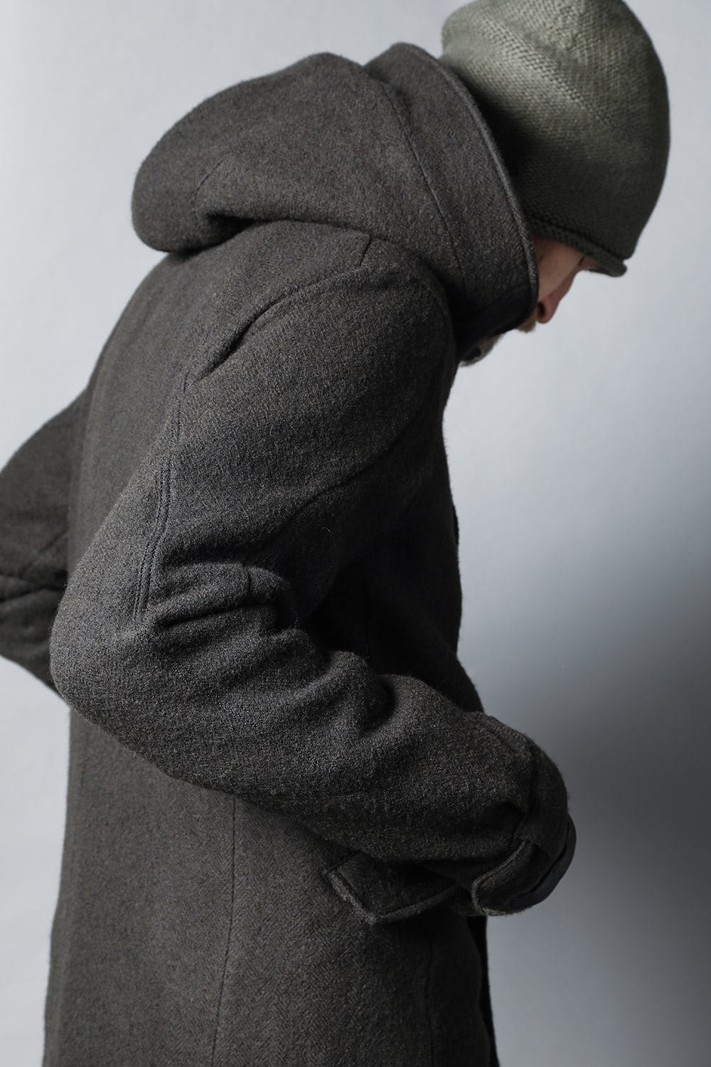 Hooded jacket Wool Herringbone