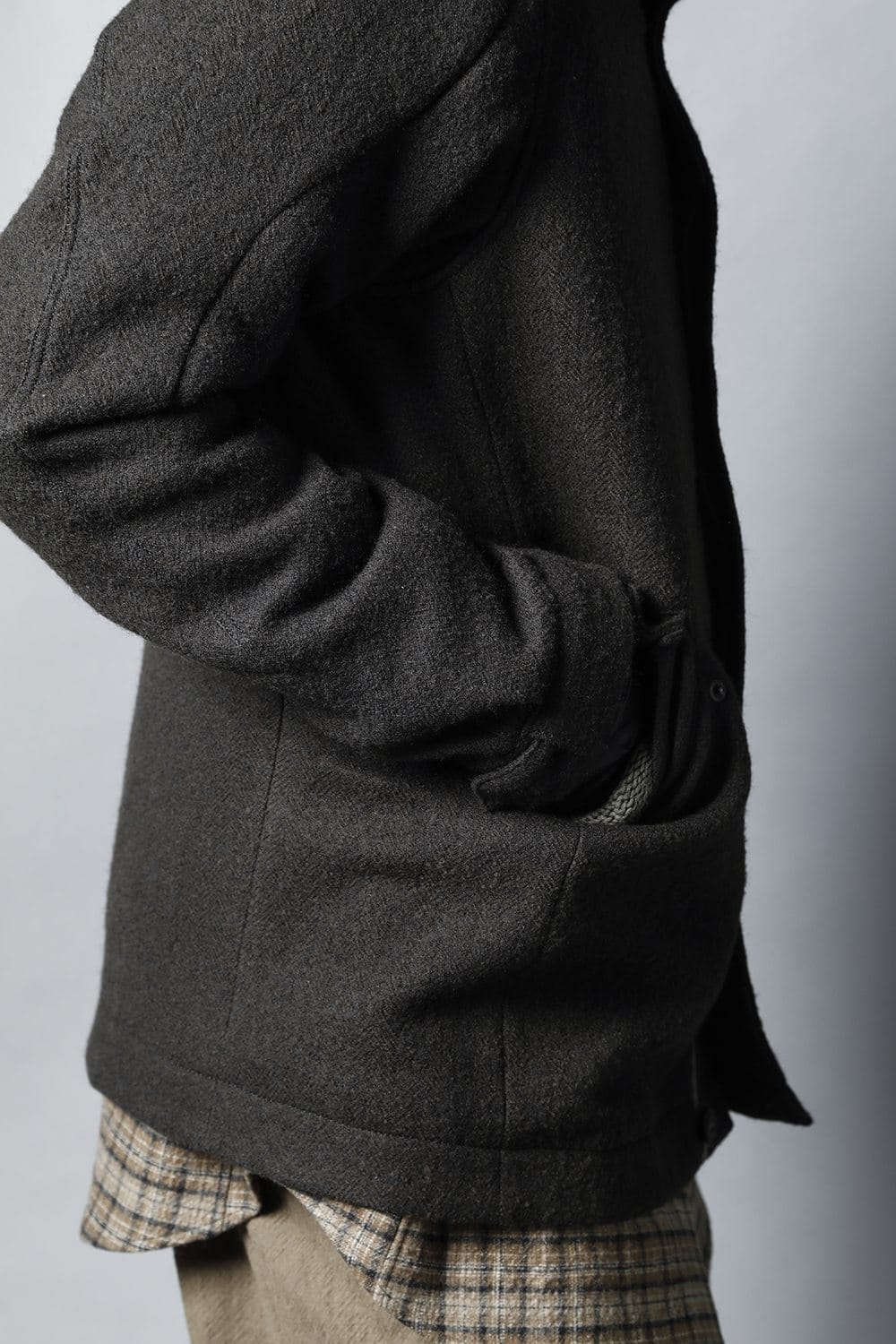 Hooded jacket Wool Herringbone