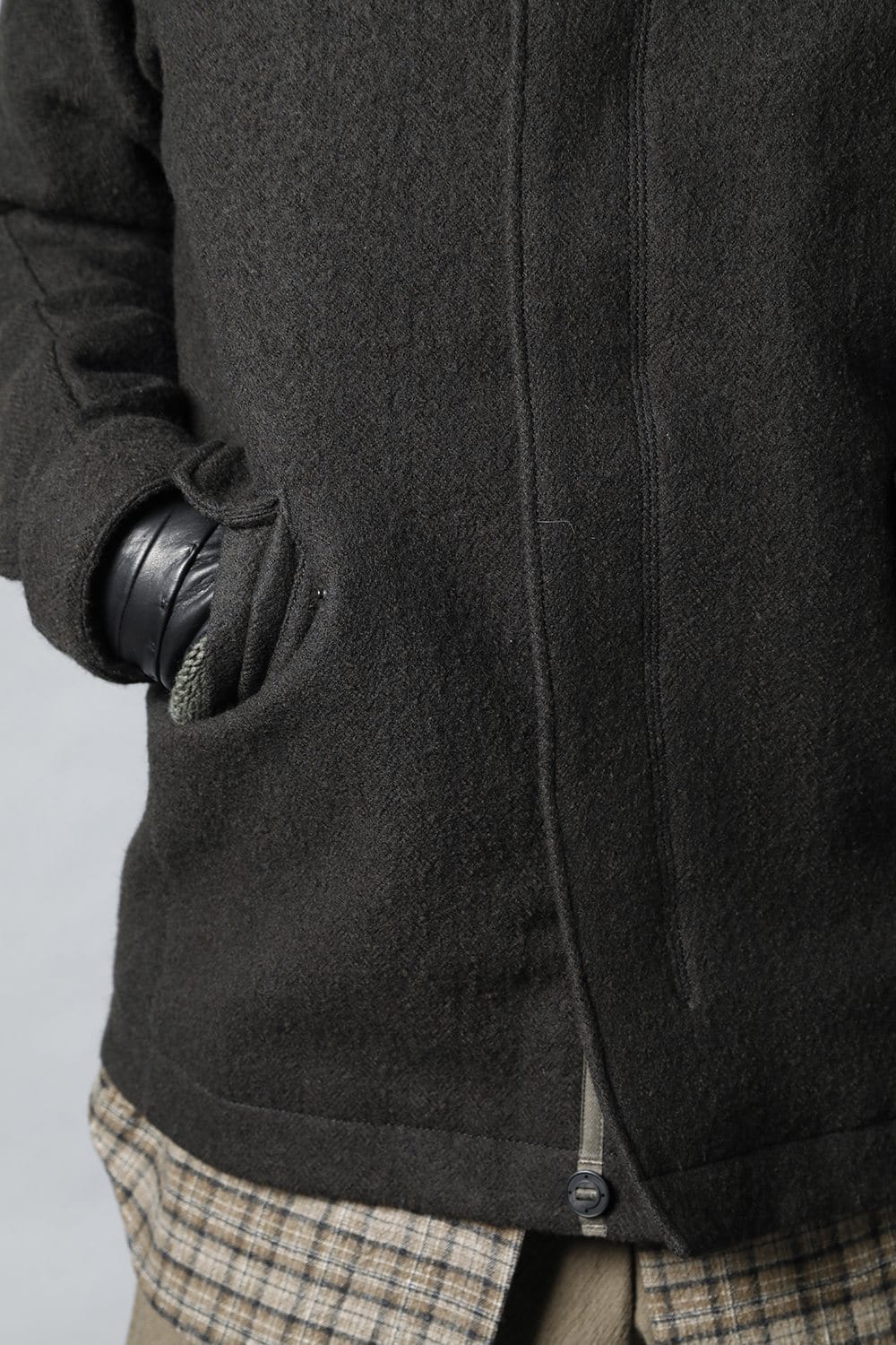 Hooded jacket Wool Herringbone