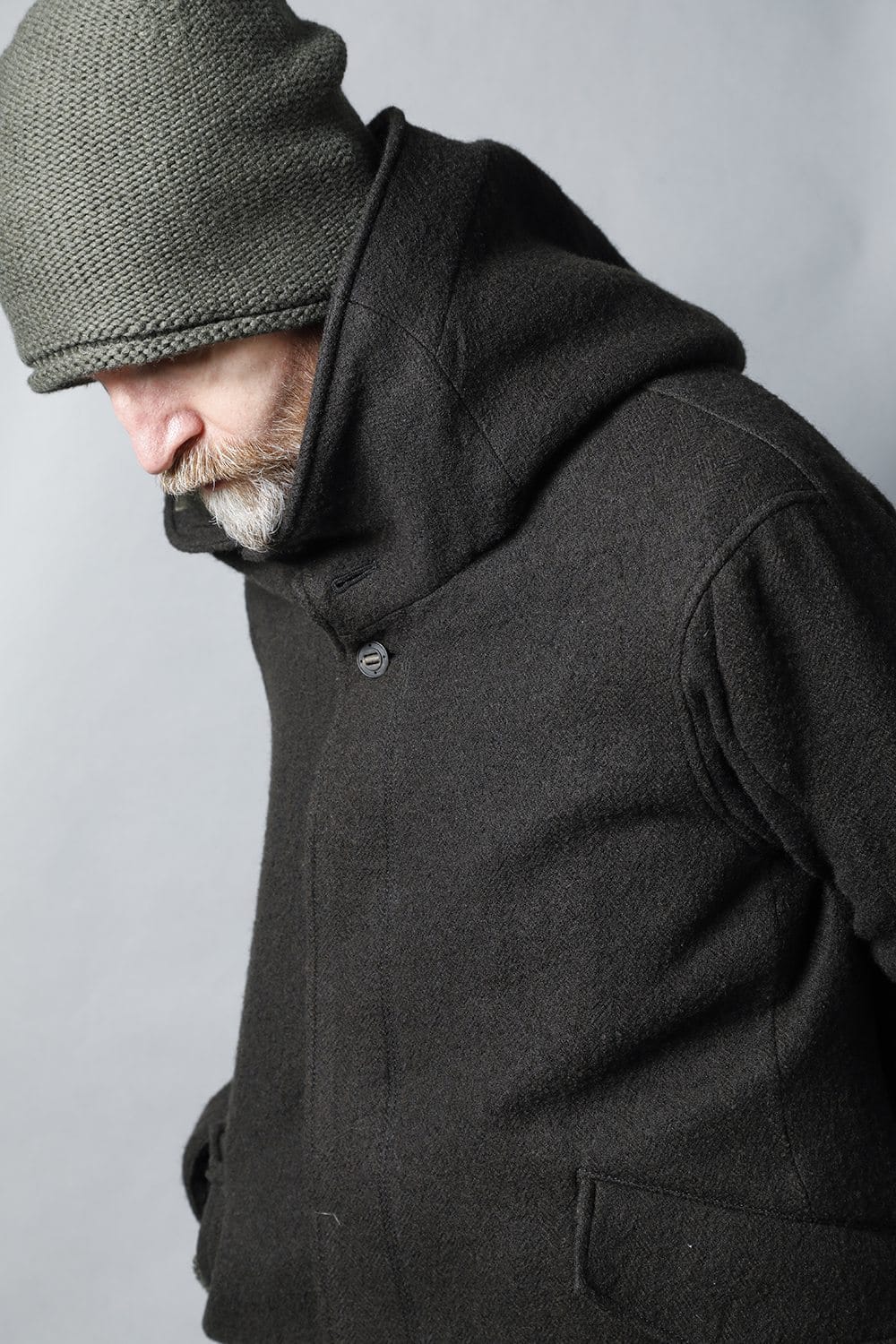 Hooded jacket Wool Herringbone