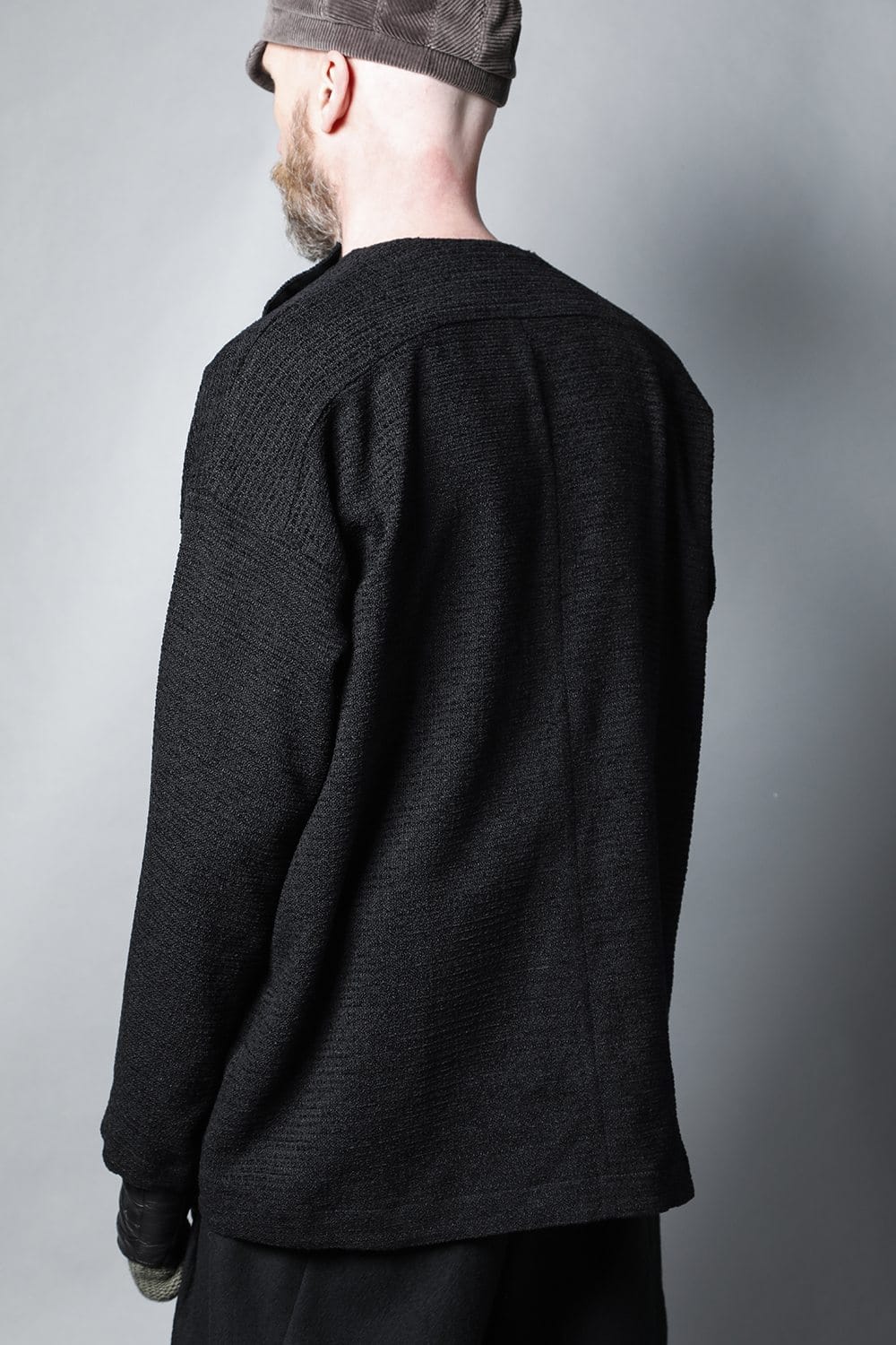 ロングプルオーバーシャツ シルクツイード